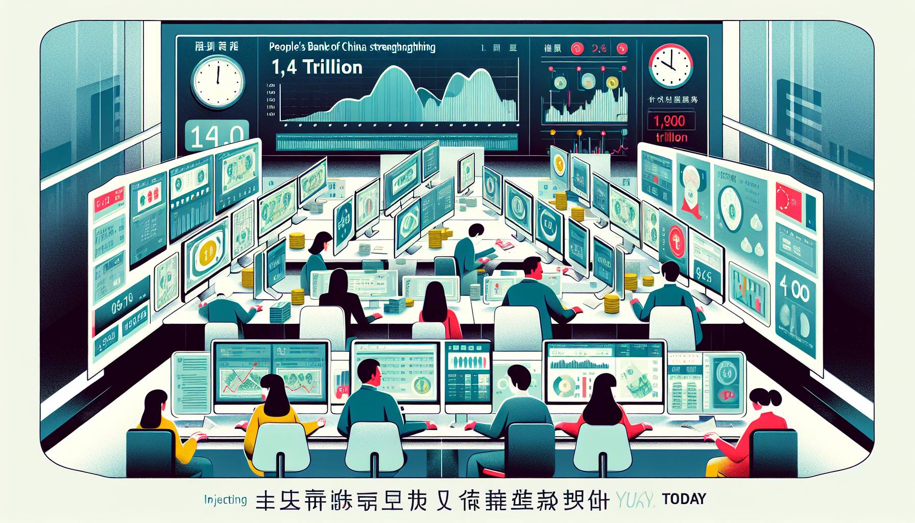 People’s Bank of China to Inject 1.4 Trillion Yuan into Banking System Today